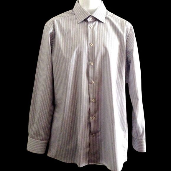 Eton of Sweden Luxury Shirt Men's 41 16 Contemporary Fit Stripe Multi Color - Picture 1 of 4